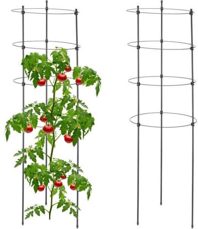 2x plant supports with rings 90 cm
