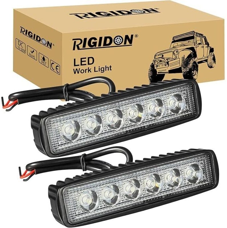 Stück 15 cm Mini-LED-Lichtleiste, 6 Zoll 18 W 12 V 24 V LED-Arbeitsscheinwerfer, Arbeitsscheinwerfer für Offroad-PKW, LK...