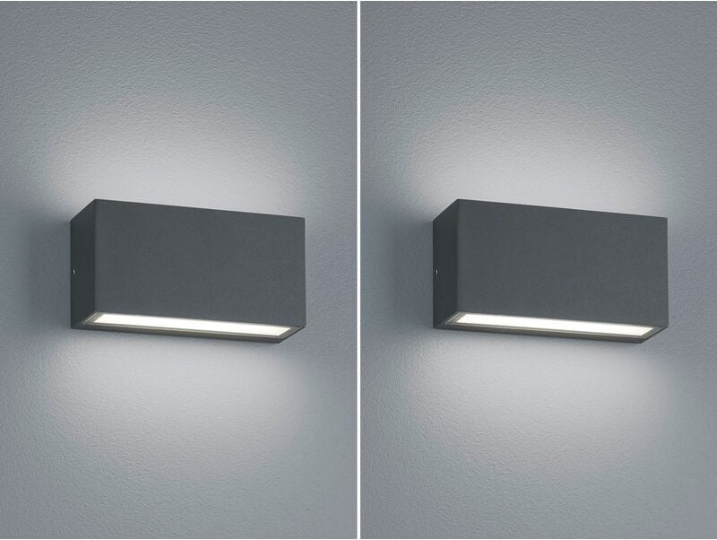Trio Leuchten - led Außenwandleuchte 2er Set Up- & Down Light in Anthrazit