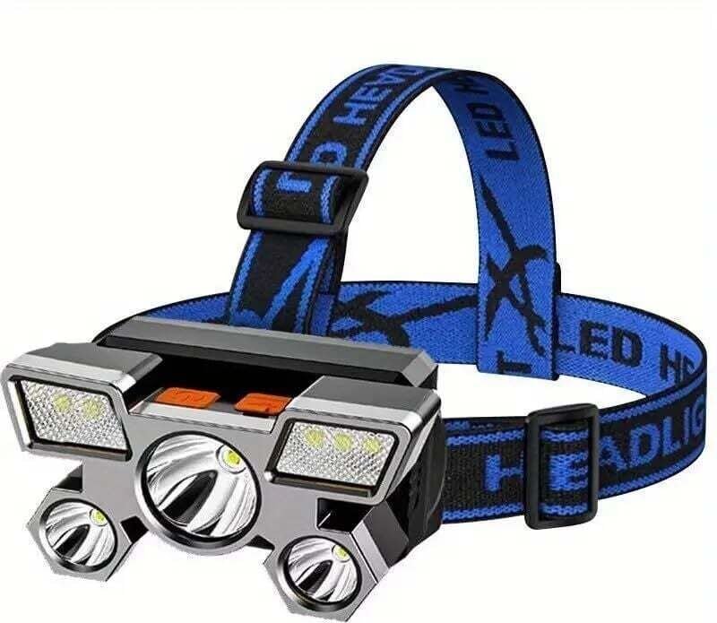 Wiederaufladbare LED-Stirnlampe, 5 Modi, superhell, helle Stirnlampe, freihändige Taschenlampe für Camping, Angeln, Radf...