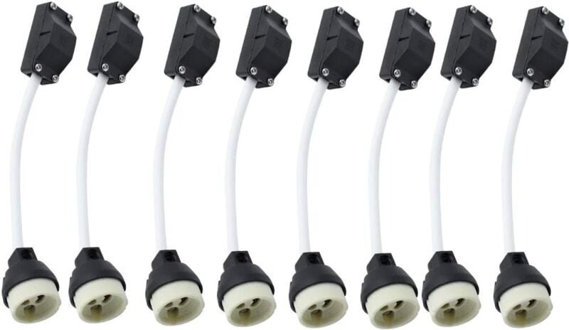 Thumbnail - Beijiyi - 8 Stück Keramik-GU10-Fassungen mit Kabelanschluss, 2 a, 250 v, GU10-Lampensockel-Sockeladapter mit isolierten ...