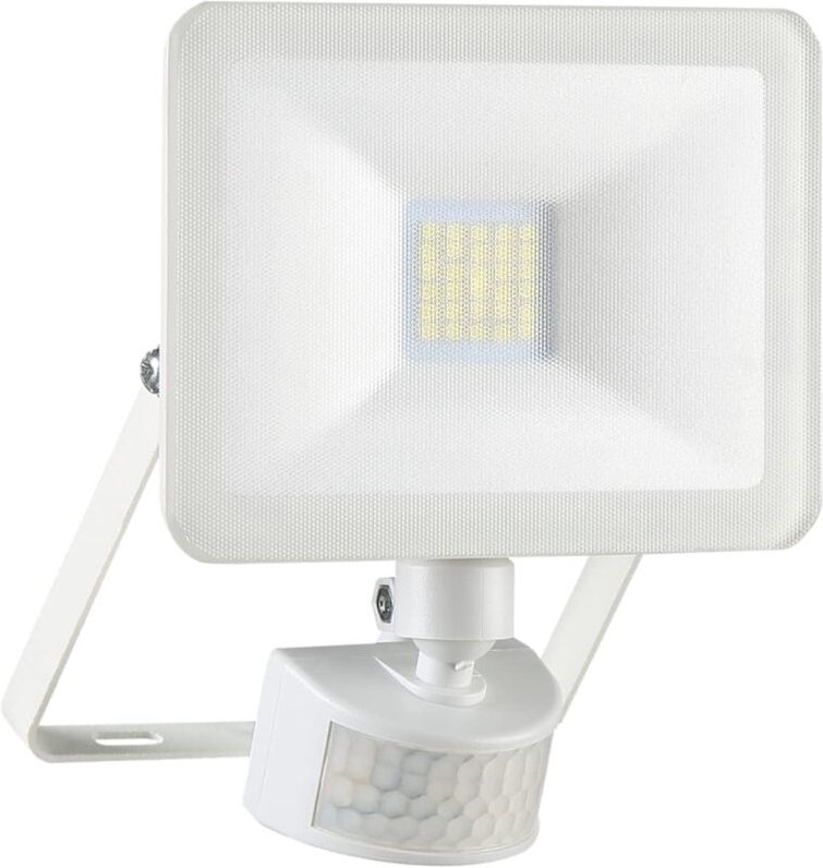 Elro - 10 Watt led Flutlichtstrahler mit Bewegungsmelder Weiß, IP54
