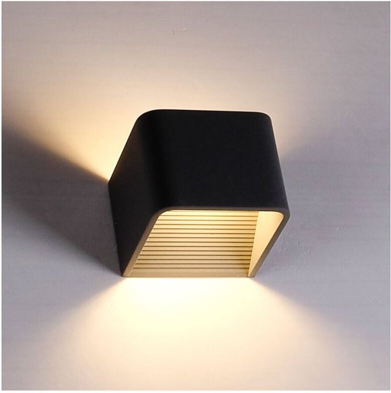 Led 6W Schwarze Wandleuchte - 10 cm - Quadra