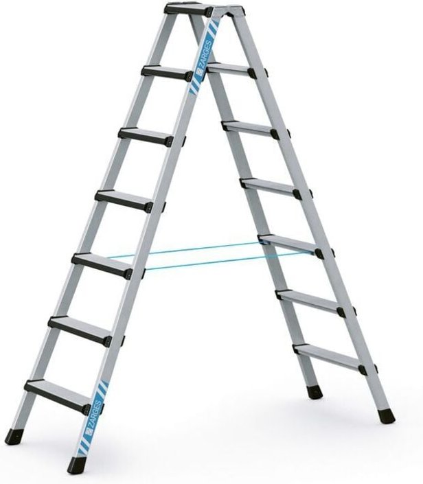 Comfortstep b Stufen-Stehleiter mit gepolsterter Stufen-Vorderkante, beidseitig begehbar 41436 Zarges Arbeitshöhe 3,25m