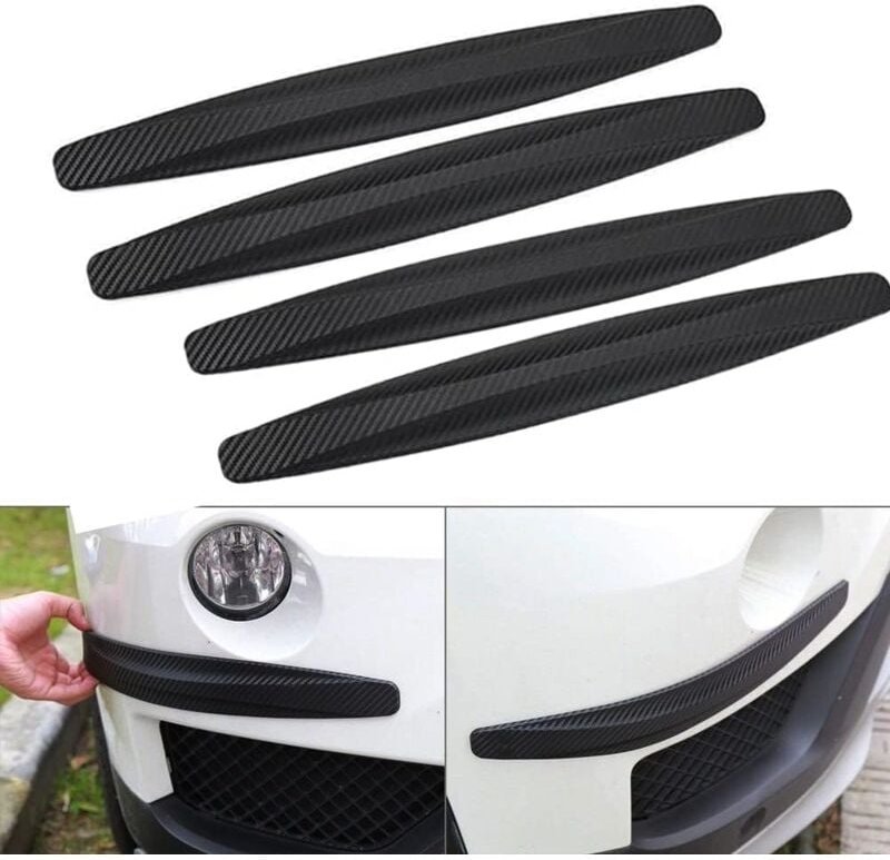 4-teiliger universeller Eck-Stoßstangenschutz fürs Auto, Anti-Kratz-Streifenaufkleber, Auto-Stoßstange (Schwarz, 4 stk) ...