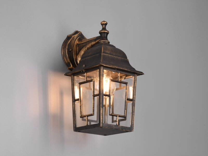 Meinewunschleuchte - Antike led Außenwandleuchte Laterne hängend Rostoptik, Höhe 30cm