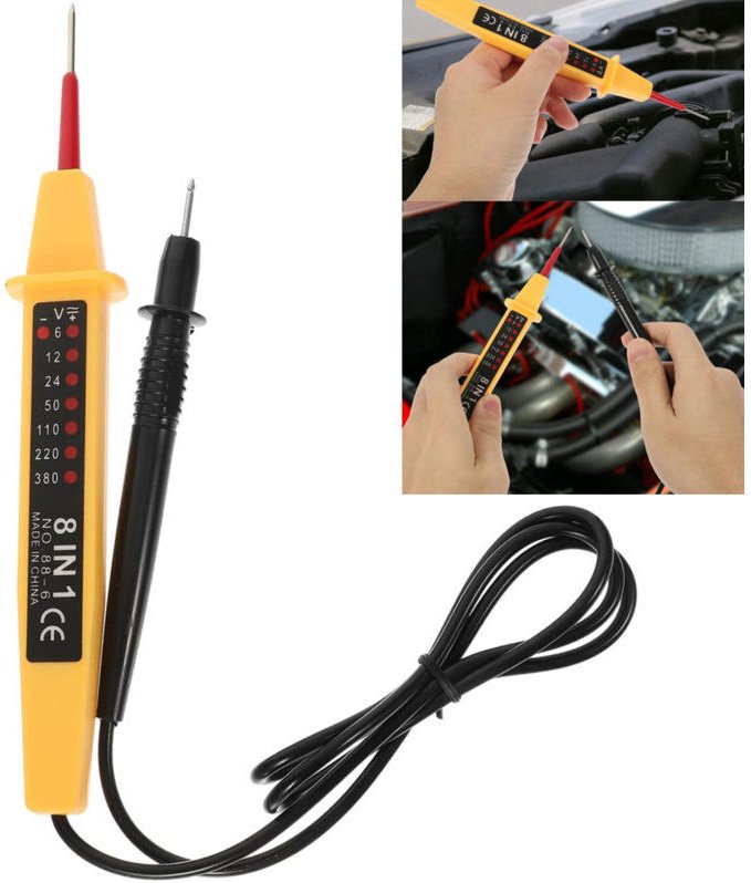 8-in-1-Stromkreisprüfer, Multifunktions-Spannungsprüfer, Durchgangsprüfstift, 6 V–380 V