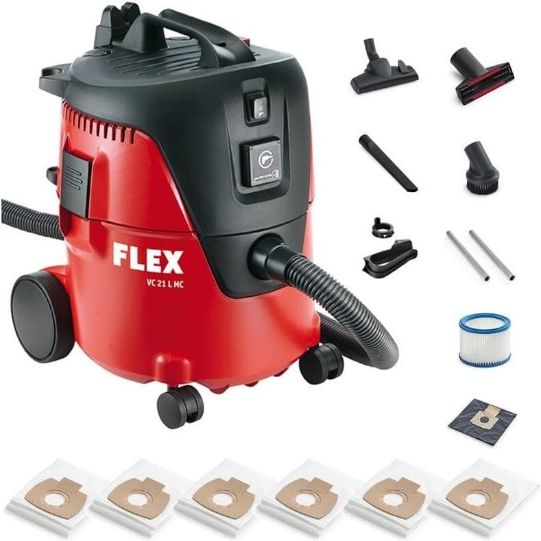 Staubsauger Industriesauger vc 21 l mc 405418 inkl. 6 Filtersäcke + Zubehör - Flex