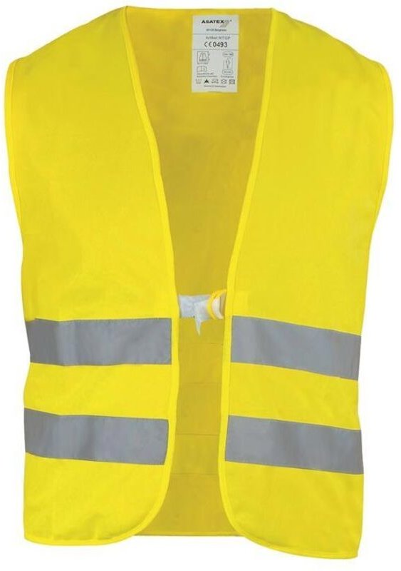 Warnweste mit Klettverschluss bw-mg en 20471 Kl. 2 Einheitsgröße gelb - Asatex