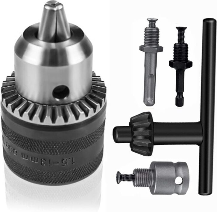 Beijiyi - 1,5–13 mm Zahnkranz-Bohrfutter, SDS-Plus-Adapter, 1/2''-20UNF Bohrfutter, Schnellspannfutter
