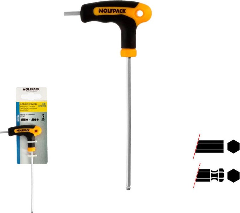 Inbusschlüssel mit Kugelgriff Form T 3,0 mm. mit Aufhänger