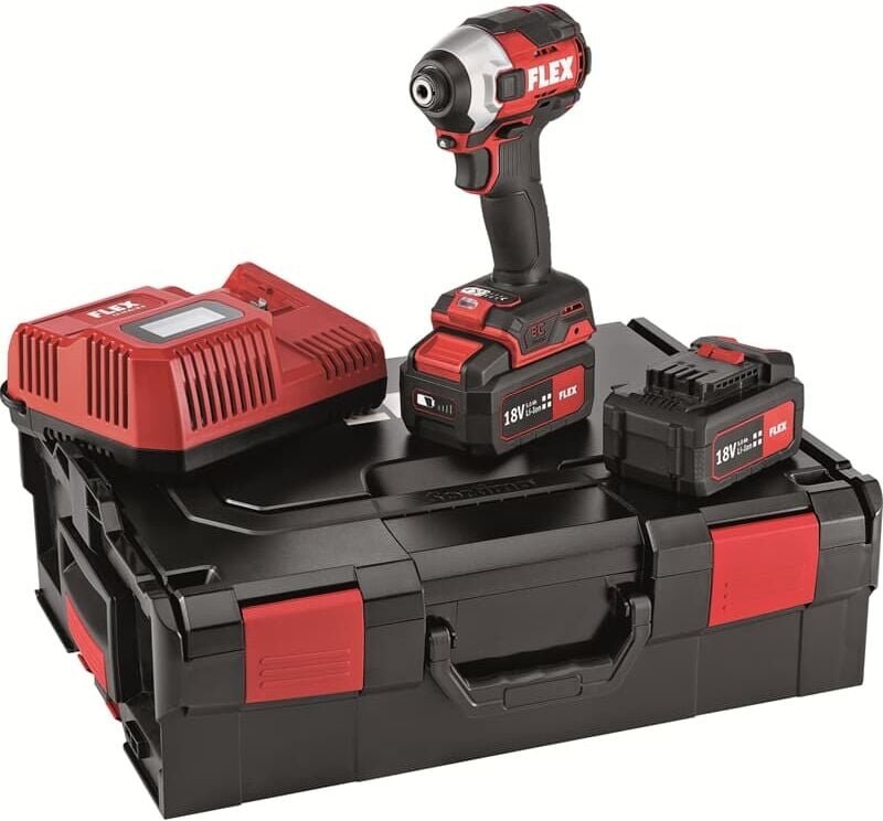 Flex - Akku-Schlagschrauber id 1/4' 18.0-EC HD/5.0 Set, 2x 5,0 Ah und Ladegerät in l-boxx 136