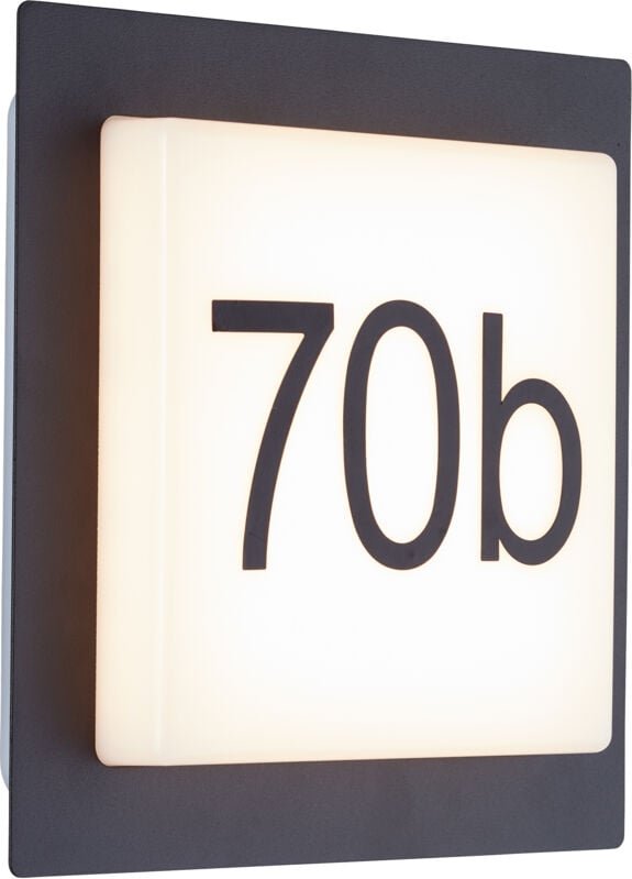 Led Außen-Wandleuchte Sten led Außenlampe, Hausnummern, 18x18 cm, 1100 lm, 3000 k, weiß/schwarz - Brilliant