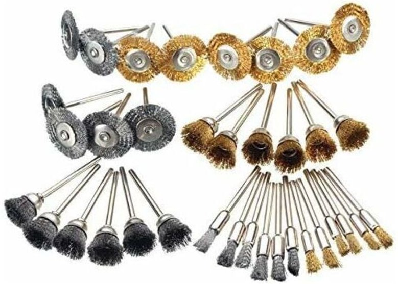 36 Stück Bohrbürsten Stahl Messing Polierbürsten Metalldrahtbürsten Polierreinigungsset Messing Rotationswerkzeuge THSIN...