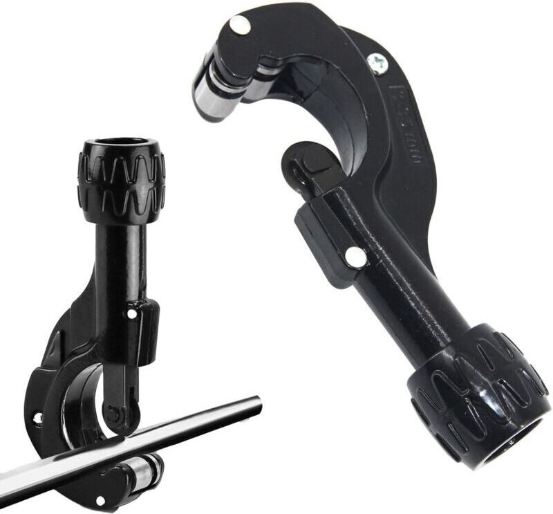 Kupferrohrschneider 3-35 mm mit Entgratwerkzeug und 3 Ersatztrennscheiben, Präzisionsrohrschneider, für Kupfer- und Alum...