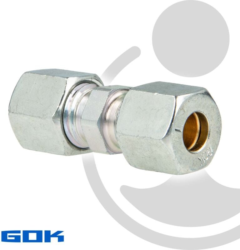 Schneidringverschraubung Typ g - Gerade Verschraubung ø 10 x ø 10 mm, Stahl verzinkt, Schneidring Messing