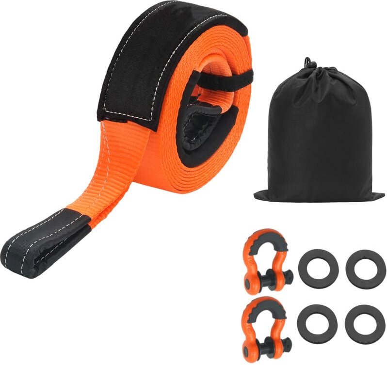 Mophorn Abschleppgurt-Bergeset, 16329 kg, Abschleppseil mit Aufbewahrungstasche & 19 mm D-Ring-Schäkel, strapazierfähige...