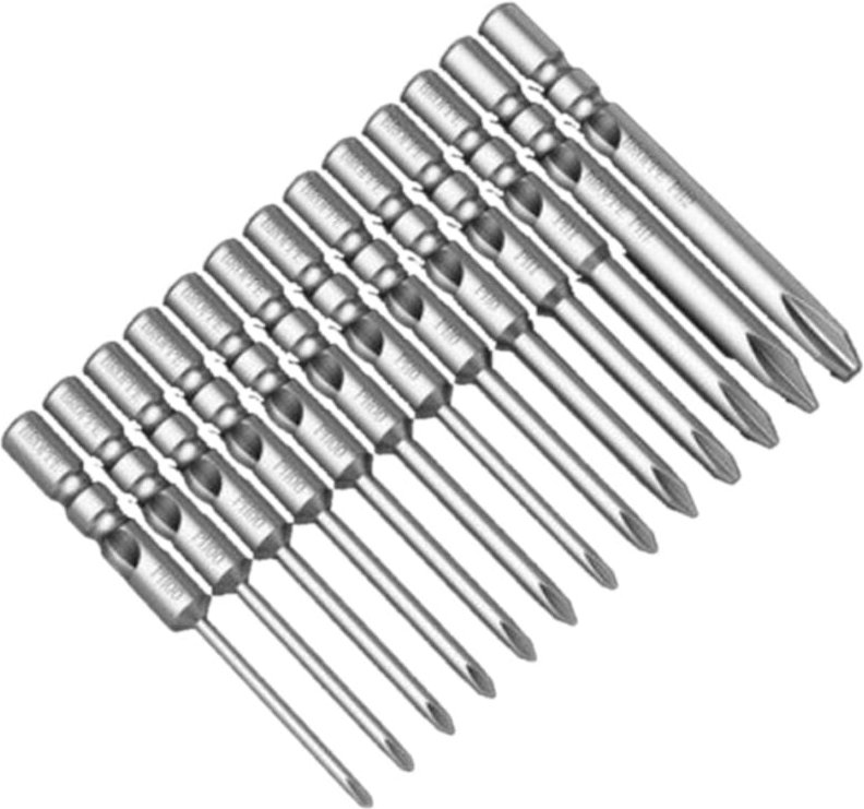 800 Elektroschrauber-Bits, S2-Stahl, 4 mm Griff mit magnetischem Bit, 13 Stück