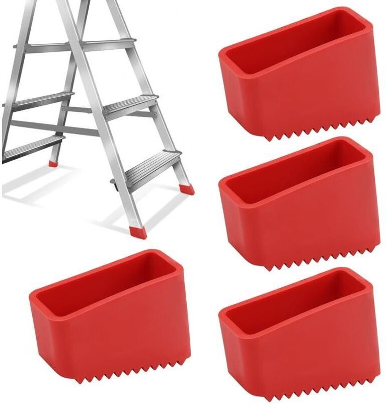 Stück Gummifüße für Leitern, Trittleiterspitzen 50x20mm, Trittleiterfüße, universelle Gummi-Ersatzfüße für Klappleitern ...