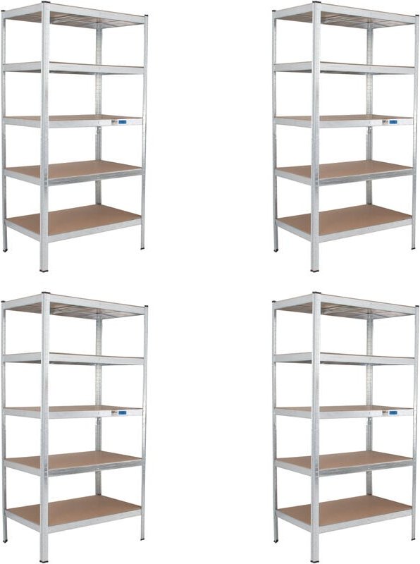 4x Schwerlastregal 180x90x60cm Lagerregal Werkstattregal Weitspannregal Traglast 875 kg
