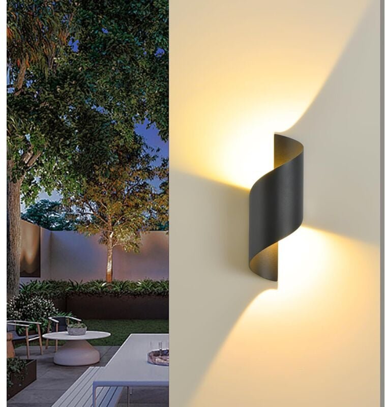 LED-Innen-/Außenwandleuchte, 10 w, 3000 k, warmweiße Wandleuchte, moderne Up-Down-Wandleuchte, Aluminium-Spiralwandbeleu...