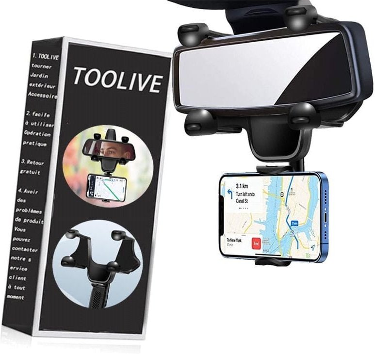 Handyhalterung für den Auto-Rückspiegel, um 360° drehbar, universelle Handyhalterung für den Auto-Rückspiegel (3,7 Zoll)