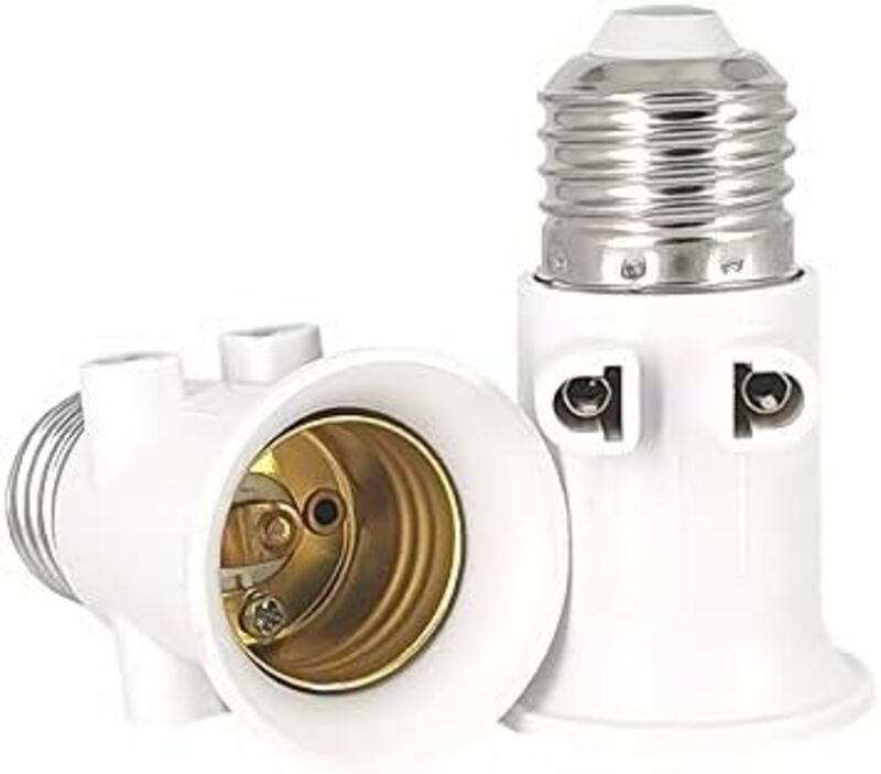 Lampenfassungsadapter, 7,5 x 4,3 cm, 2 Stück, E27-Fassung, Umwandlung in E27-Fassung und Netzbuchse - Csparkv