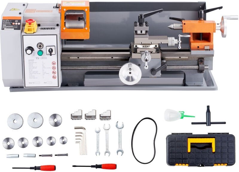 Mophorn - Tischdrehmaschine für Metall, 7 x 13,78 Zoll, Präzisions-Elektrowerkzeug, variable Geschwindigkeit 0 – 2200 U/...
