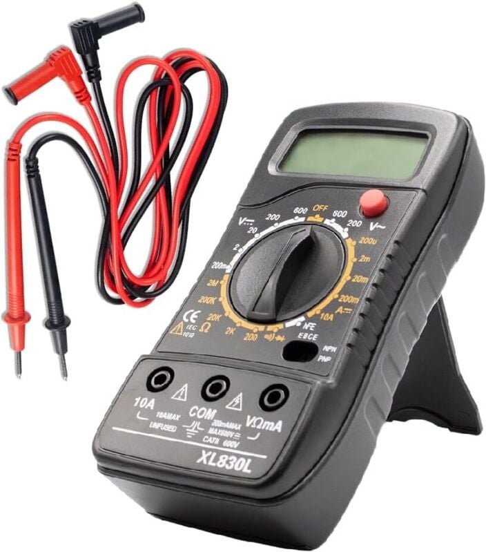 Professionelles Digitalmultimeter Cat III 1000 V 2000 Counts – Spannungsprüfer, AC/DC-Test, Transistor, Strom, Widerstan...