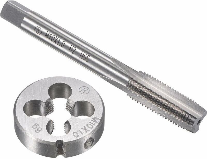 Shining House - Gewindeschneider-Set, metrisches M10 x 1 mm Gewindebohrer- und Schneideisen-Set, HSS-Maschinengewinde-Ge...