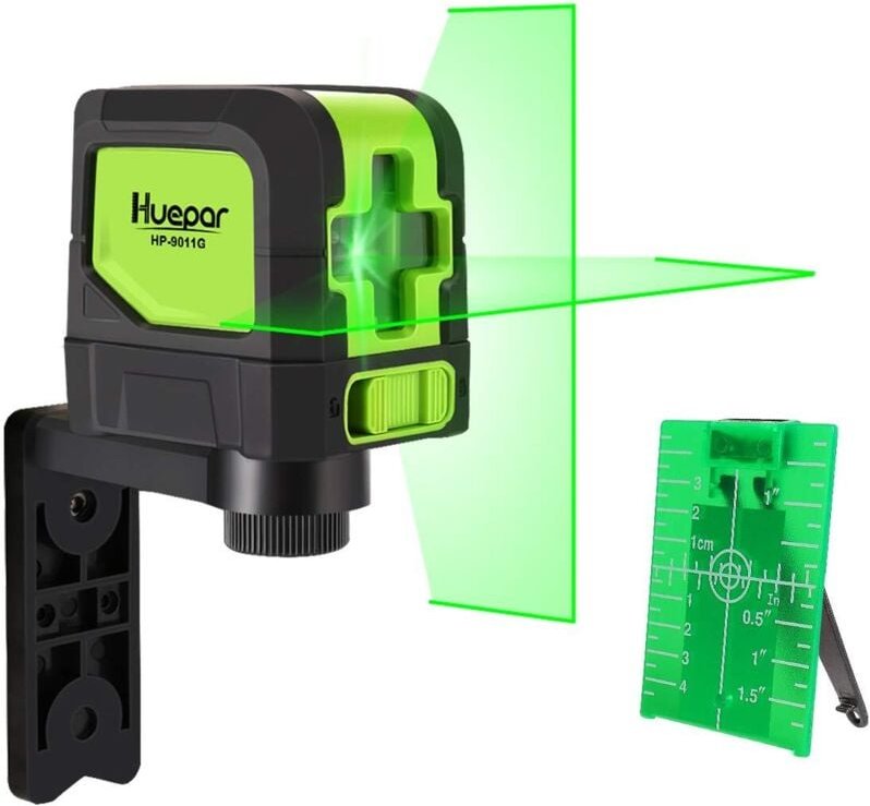Huepar - Kreuzlinienlaser Grün, diy Linien Laser mit Selbstnivellierenden und Neigungsfunktion, H110° / V110° Abstrahlwi...