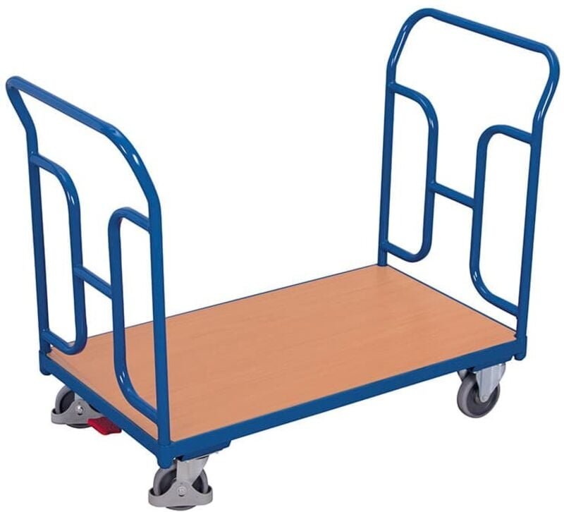 VARIOfit Doppel-Schiebebügelwagen 250kg Tragkraft mit gebogenen Rohren 850x500mm