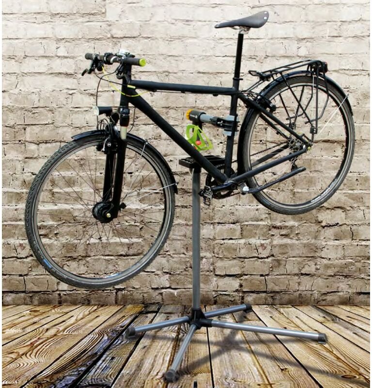 Fahrradmontageständer Reparaturständer Präsentationsständer Ausstellungsständer mit Werkzeugablage klappbar & höhenverst...