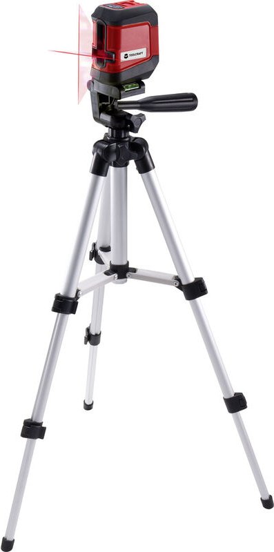 Toolcraft - CL8 Kreuzlinienlaser inkl. Stativ, selbstnivellierend Reichweite (max.): 8 m