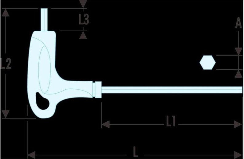 FACOM Stiftschlüssel T-Griff 6-Kant SLS 10 mm