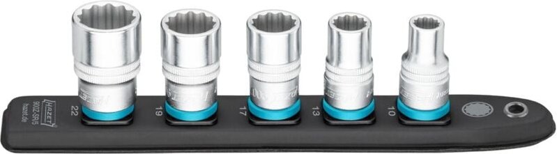 SmartRail, Vierkant hohl 12,5 mm (1/2), Außen-Doppel-Sechskant-Tractionsprofil, Anzahl Werkzeuge: 5 - Hazet