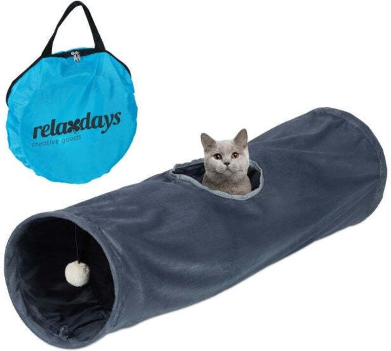 Zusammenklappbarer katzentunnel mit plusch 8830