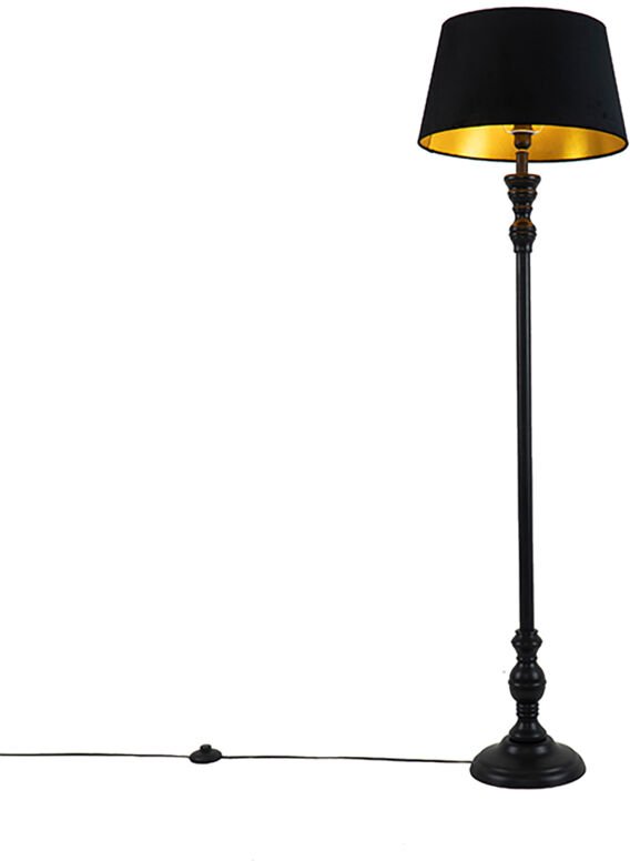 Smarte Stehleuchte mit 45 cm Schirm schwarz inkl. wlan A60 - Classico