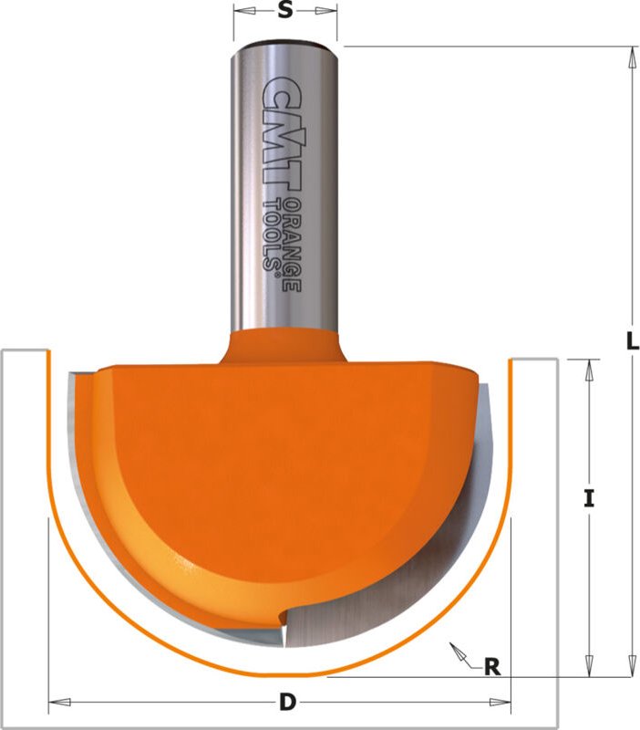 Thumbnail - 814.990.11 Hohlkehlfräser Hm S=12,7 D=50,8x31,75 R=25,4