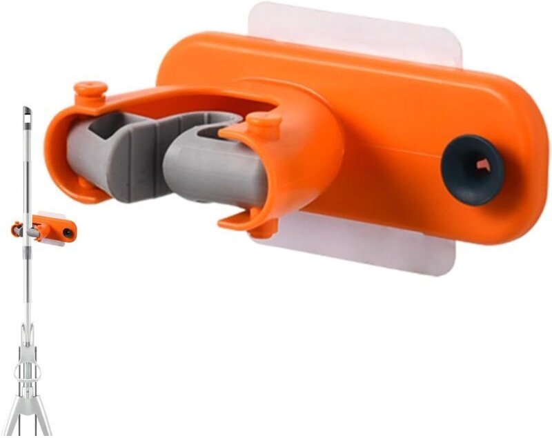 Wandmontierter Mopphalter, selbstklebende Wandhalterung, Garagenregal, rutschfester Besenhalter, Mopp- und Besenhalter, ...