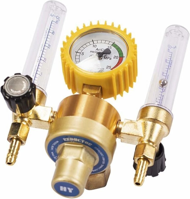 RéDucteur de Pression CO2 Mig Tig DéBitmèTre Soupape de Commande RéGulateur de Gaz de Soudage Double Tube Compteur de Bu...
