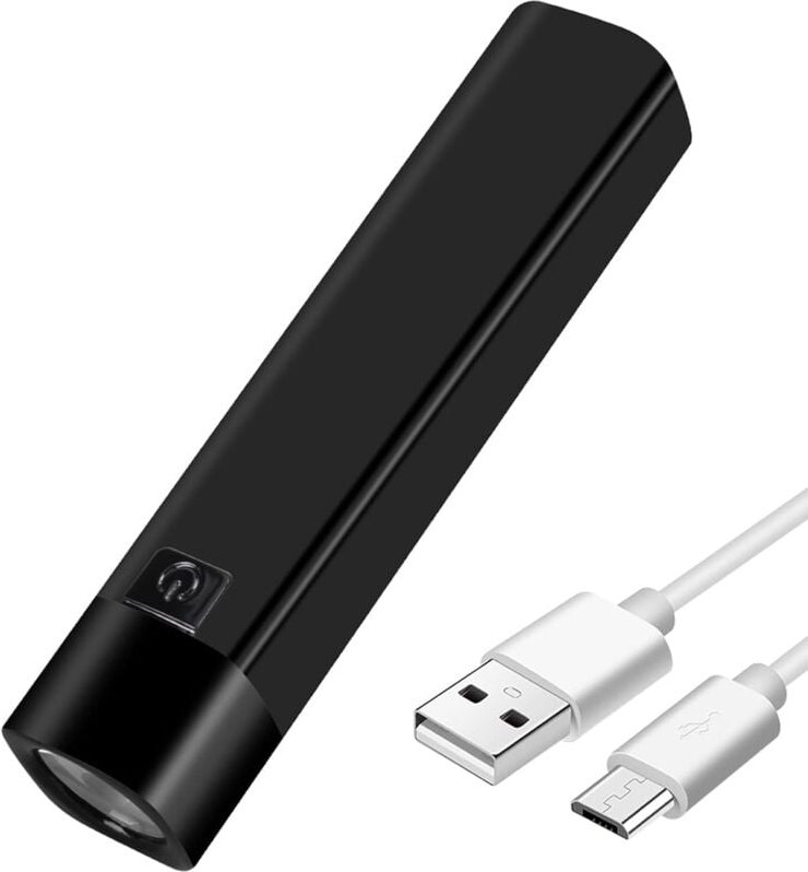 Aougo - LED-Taschenlampe, wiederaufladbar, usb, 350 Lumen, Mini-Powerbank, 1200 mAh, 18650 Akku, extrem leistungsstarke ...