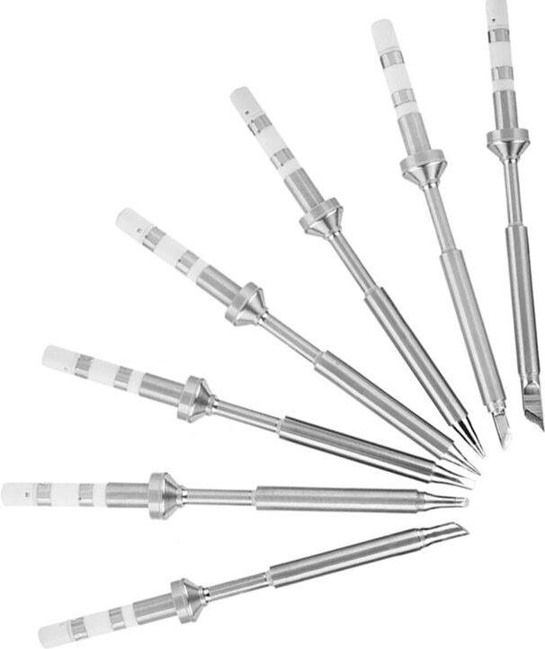 7-teilige Ersatz-Lötspitzen für TS100, tragbares digitales Lötkolben-Set für den Außenbereich, Mini-Digital-Lötkolben-Er...