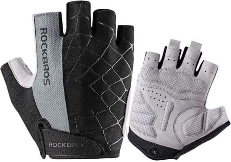 Thumbnail - Fahrradhandschuhe ohne Finger, Schnellverschluss, Größe S, grau