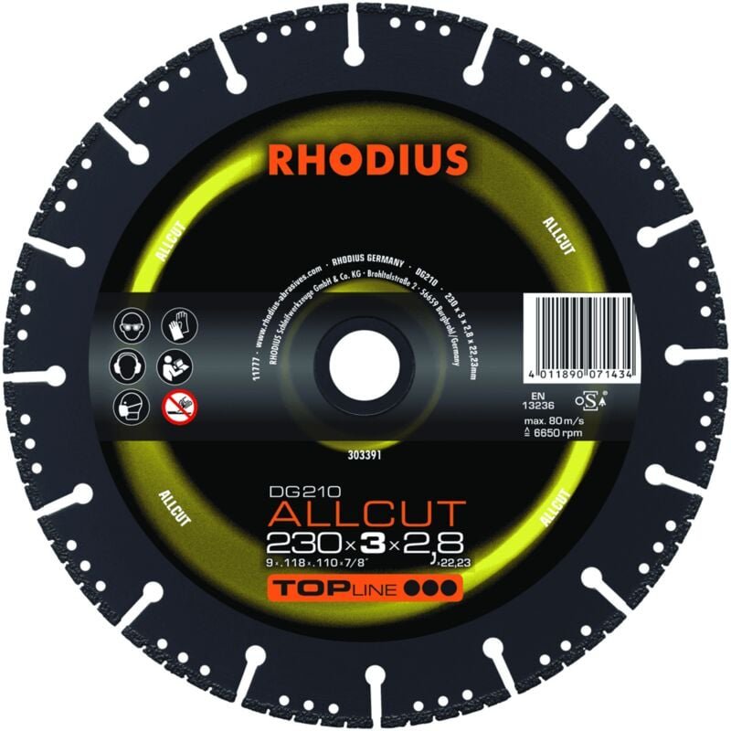 Rhodius - DG210 allcut, 1 Stück, 125 x 3,0 x 2,5 mm, Diamanttrennscheibe