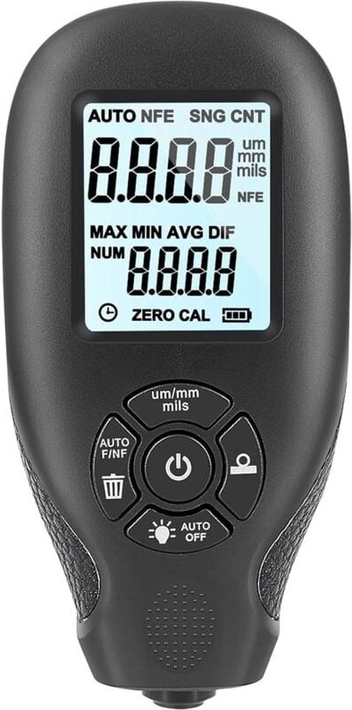Autolack-Schichtdickenmessgerät, tragbare Hintergrundbeleuchtung, LCD-Digital-Schichtdickenmessgerät mit für Stahl- und ...