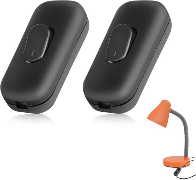 2er-Pack Nachttischlampenschalter, zweipoliger Schalter, schwarze Torpedoschalter, 2 A 250 V zweipolige Wippschalter, ge...