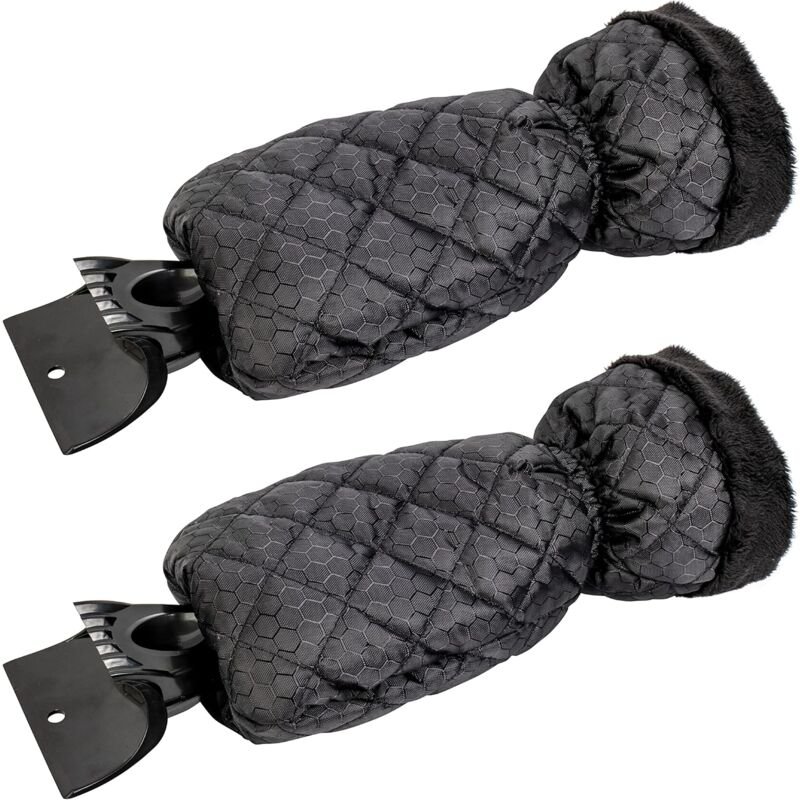 Set mit 2 Auto-Eiskratzern – Auto-Windschutzscheiben-Schaber-Handschuh für Fenster, Schneeschaber mit wasserdichtem Futt...