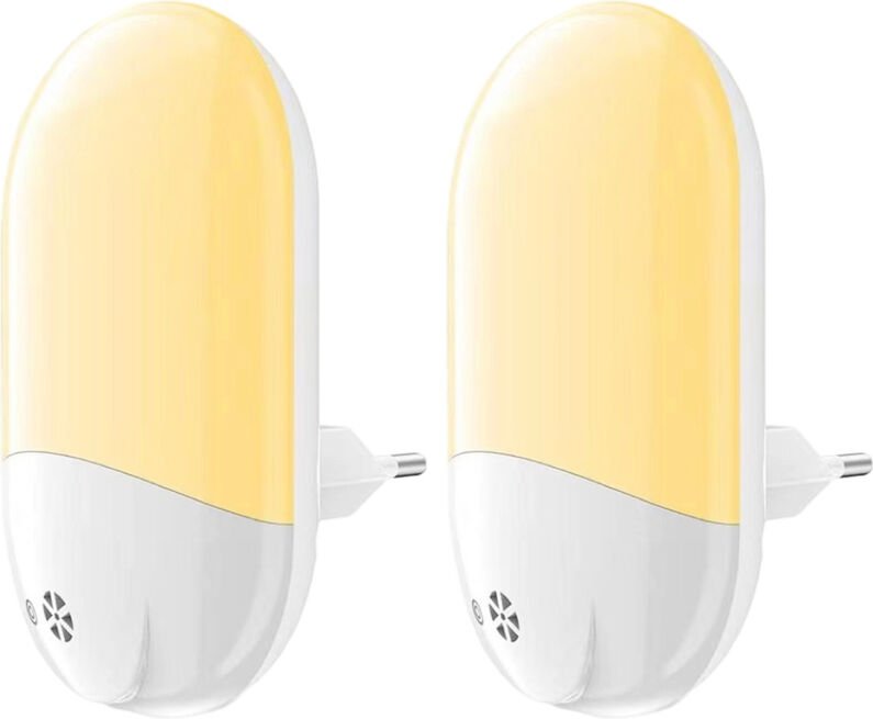 2 automatische LED-Nachtlichter zum Einstecken, energiesparend, mit Dämmerungssensor für Kinder