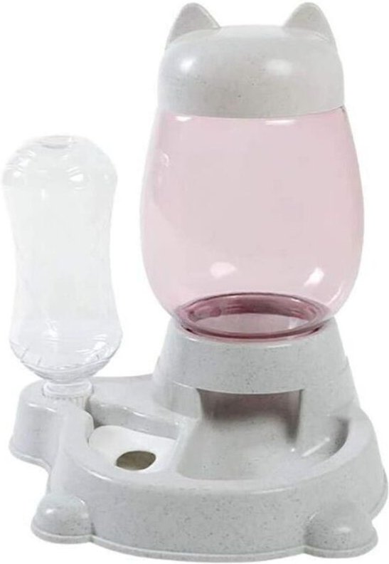 Automatischer Wasser- und Futterspender für Hunde und Katzen, Futterautomaten für Haustiere (528 ml Wasserflasche, 2,2 l...